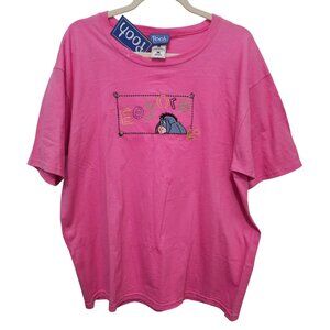 Disney Pooh Eeyore Jerry Leigh Womens Pink TShirt SS Top Size L NWT